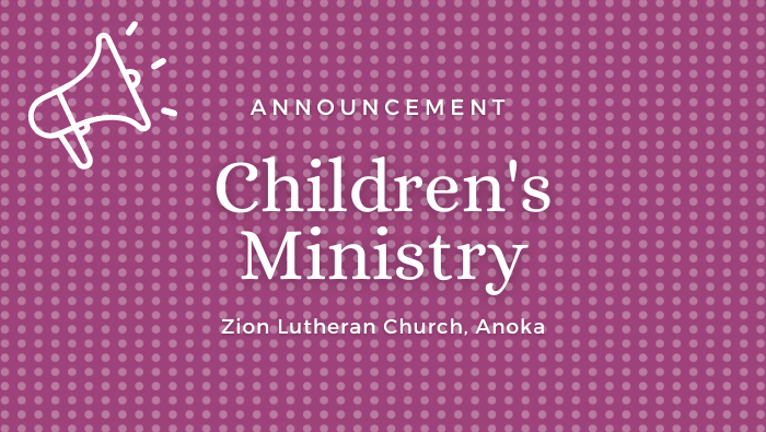 Children's Ministry Announcement