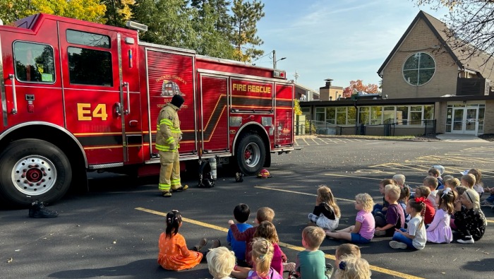 Fire Truck Visits Zion Pre-K